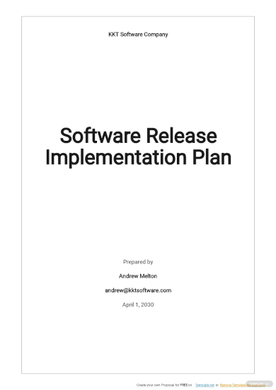 software release implementation plan template