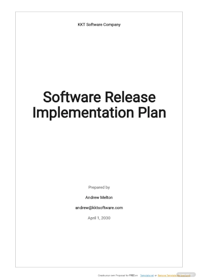 Software Release Implementation Plan Template