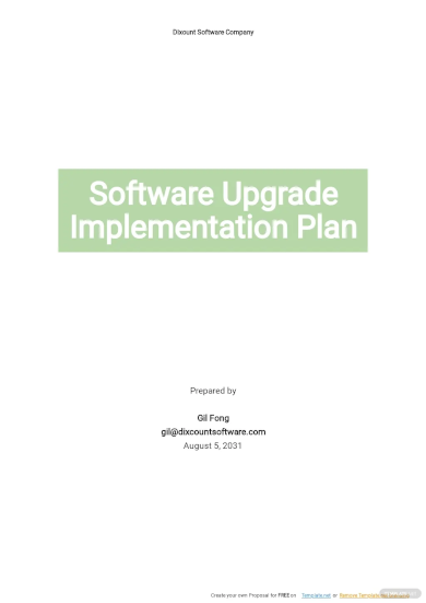 Software Upgrade Implementation Plan Template