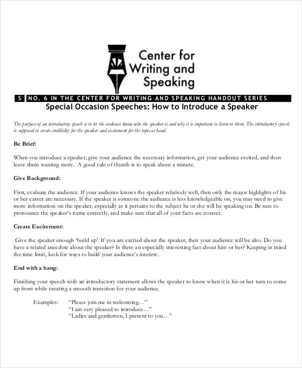 Special Occasion Speech - 7+ Examples, Format, How to Give, PDF, Tips