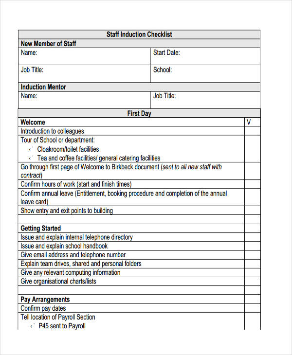 staff induction checklist1