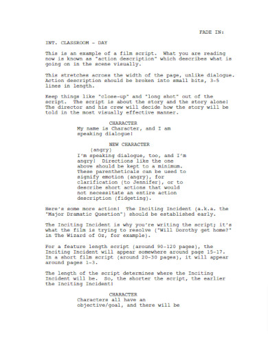 Story Script Writing Example