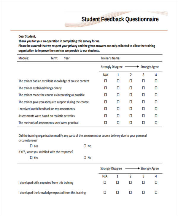 Questionnaire 58+ Examples, Format, Pdf Examples
