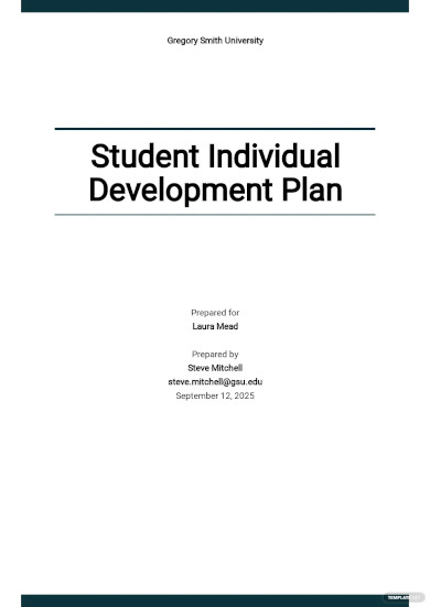 Student Individual Development Plan Template