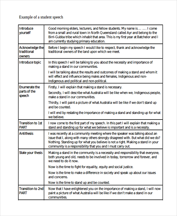 informative speech outline about education