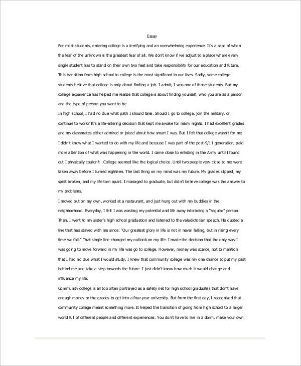 college essays written by students
