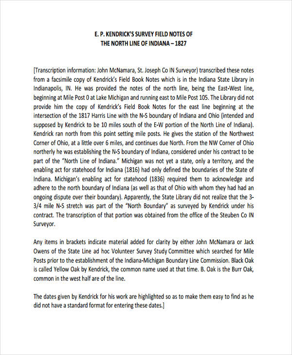 Field Note 8+ Examples, Format, Pdf Examples