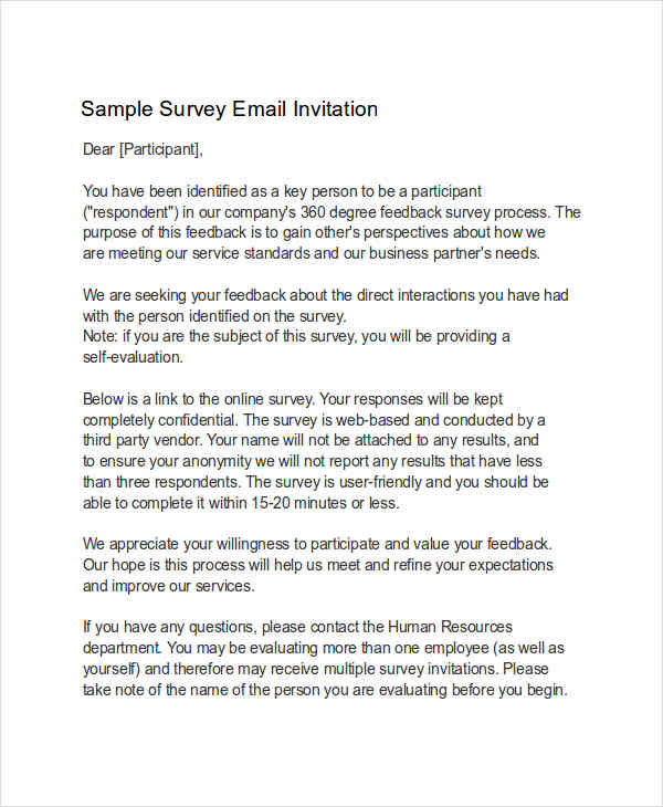 Survey Invitation Sample