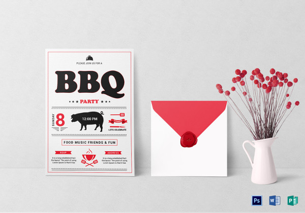 tasty barbecue lunch invitation template