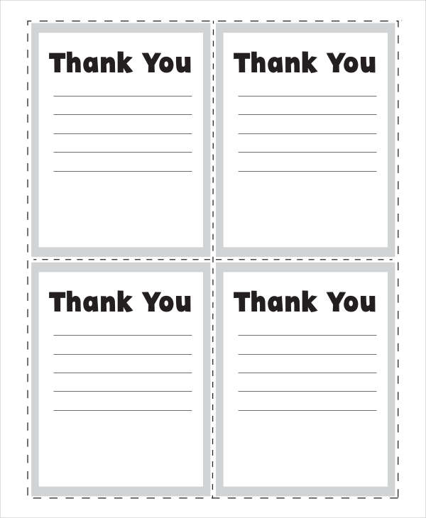 Printable Thank You Note Template Printable Templates Free