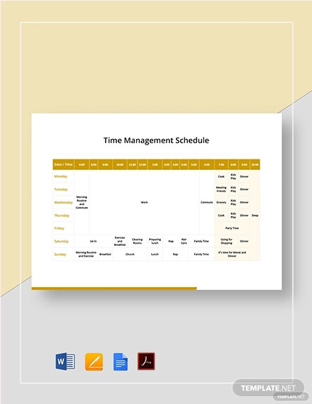 Time Management Schedule Template