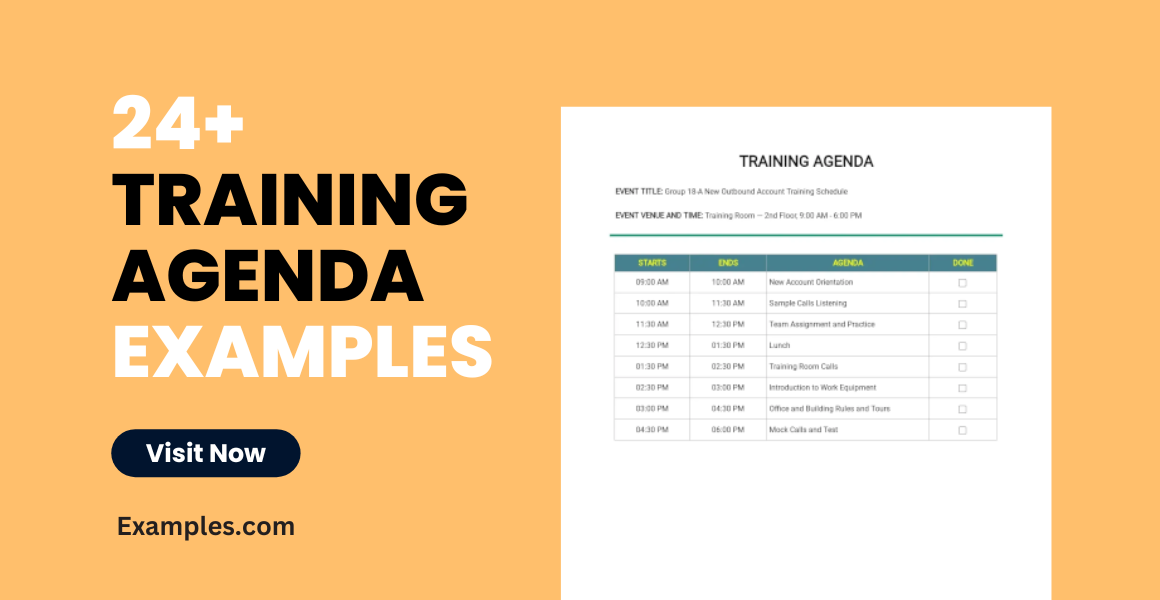 Training Agenda Examples