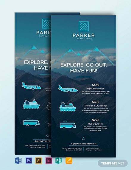 Travel Agency Rack Card Template