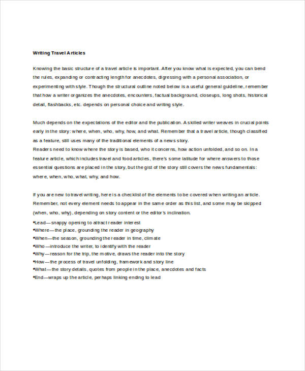 Free 10 Article Writing Examples Samples In Doc Pdf - 