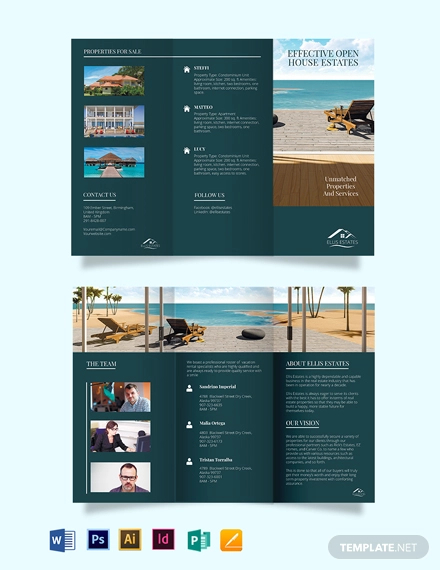 Vacation Rental sale Tri Fold Brochure Template