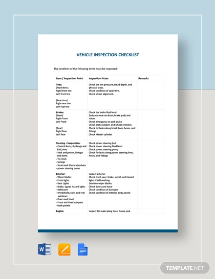 vehicle inspection checklist1