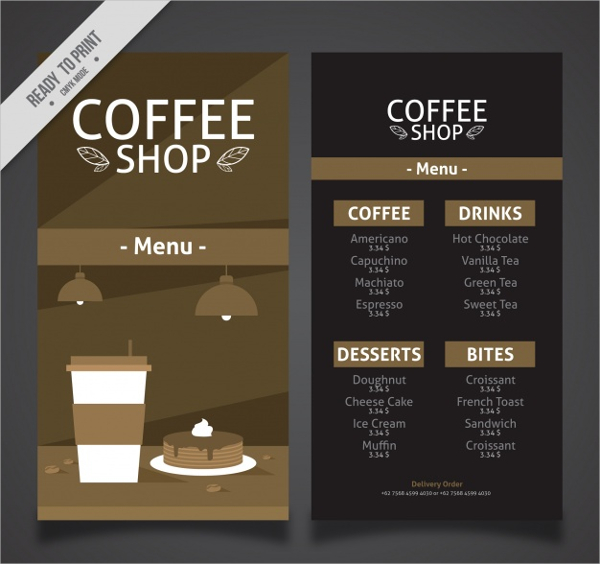 Download vintage cafe menu