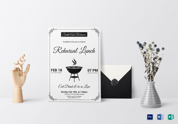 vintage lunch invitation template