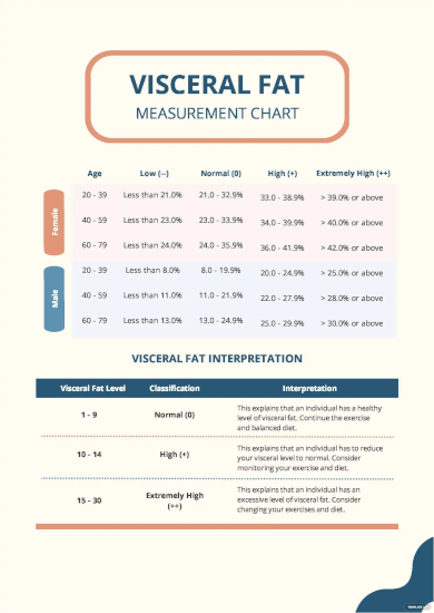 visceral fat measurement chart