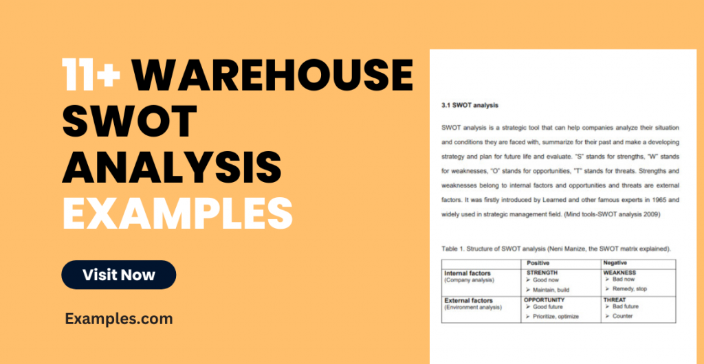 Warehouse SWOT Analysis Examples