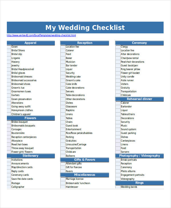 Checklist Examples 20 In Excel Doc Examples Hot Sex Picture 5513