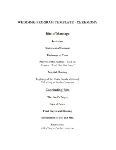 wedding program template in pdfs