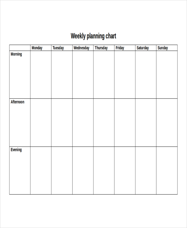 weekly planning chart
