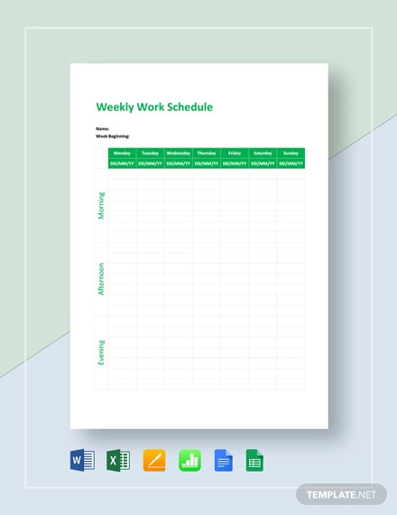 Work Schedule - 15+ Examples, Format, Pdf | Examples