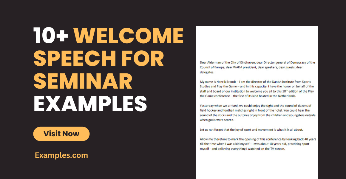 Welcome Speech for Seminar - 10+ Examples, Format, Sample