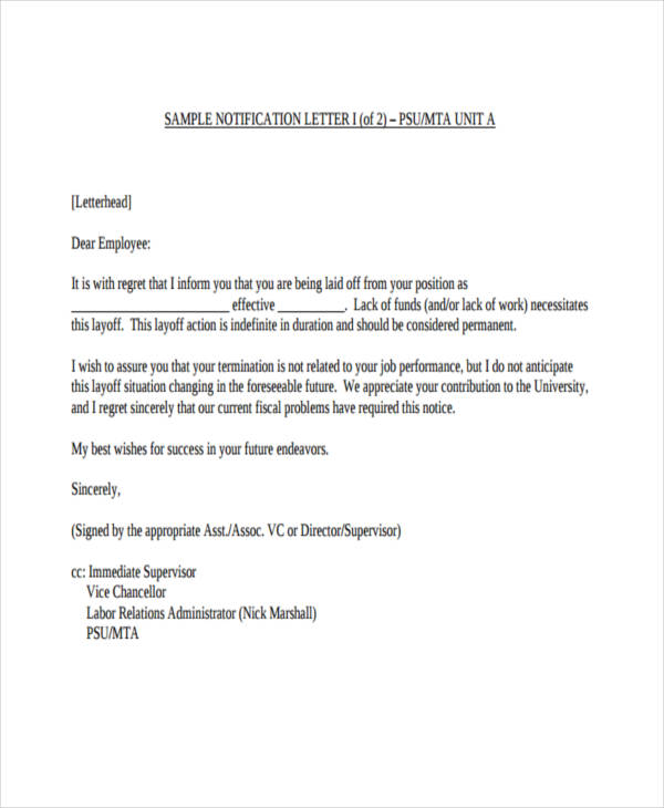 Work Notice 6 Examples Format Pdf Examples