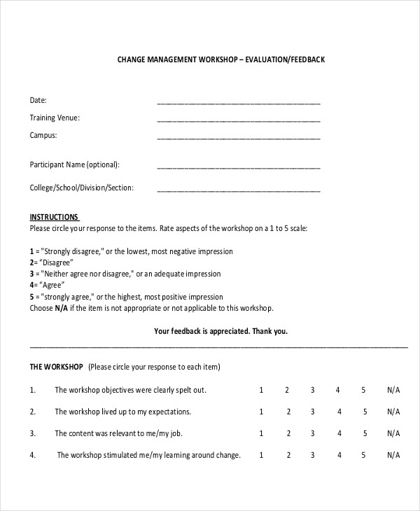 Evaluation Questionnaire - 10+ Examples, Format, Pdf | Examples