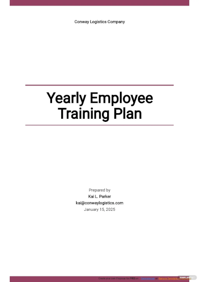 Yearly Employee Training Plan Template