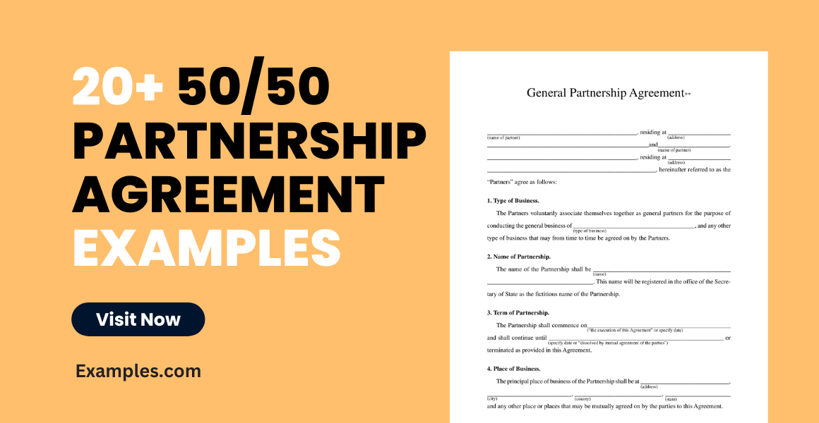 5050 Partnership Agreement Examples