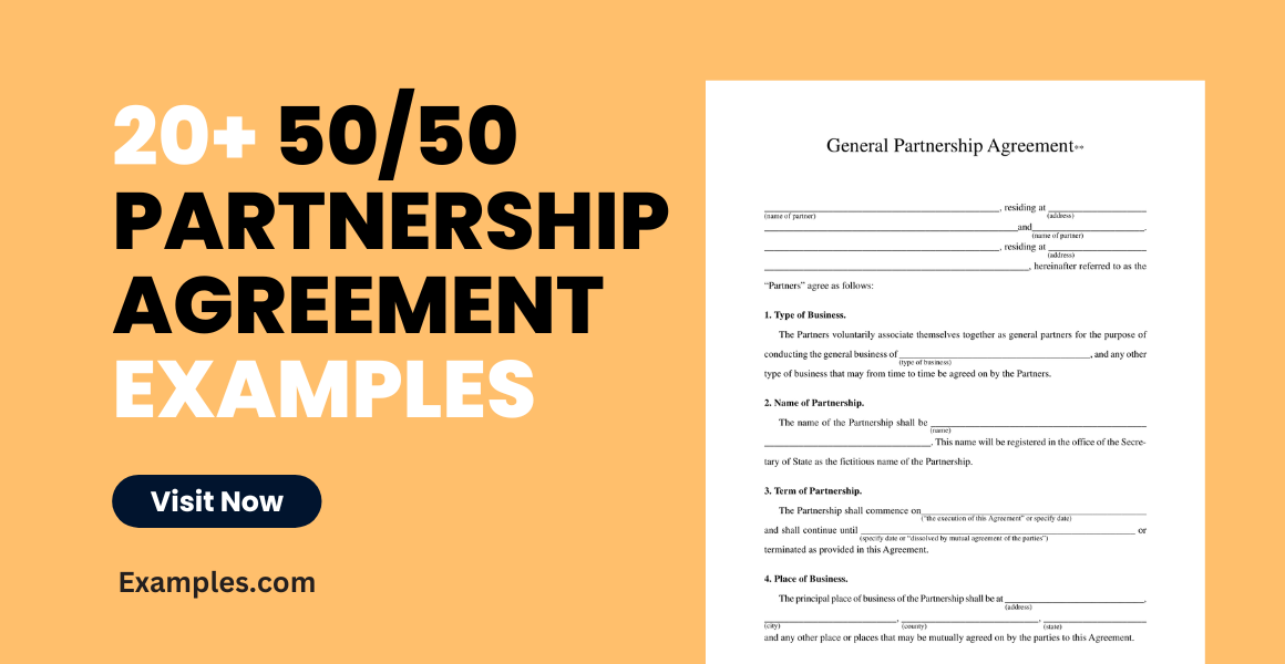 5050 Partnership Agreement 20 Examples Format Pdf 2410