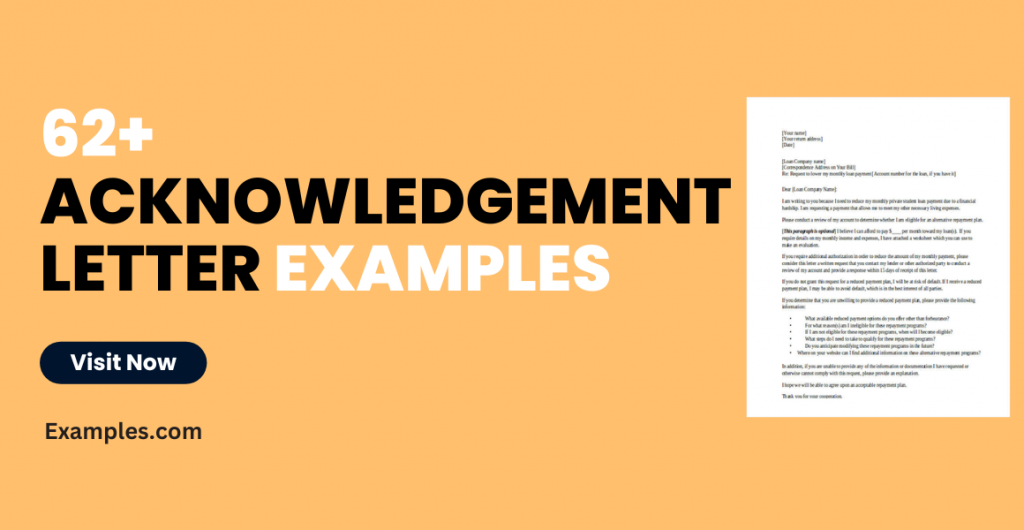 Acknowledgement Letter Examples