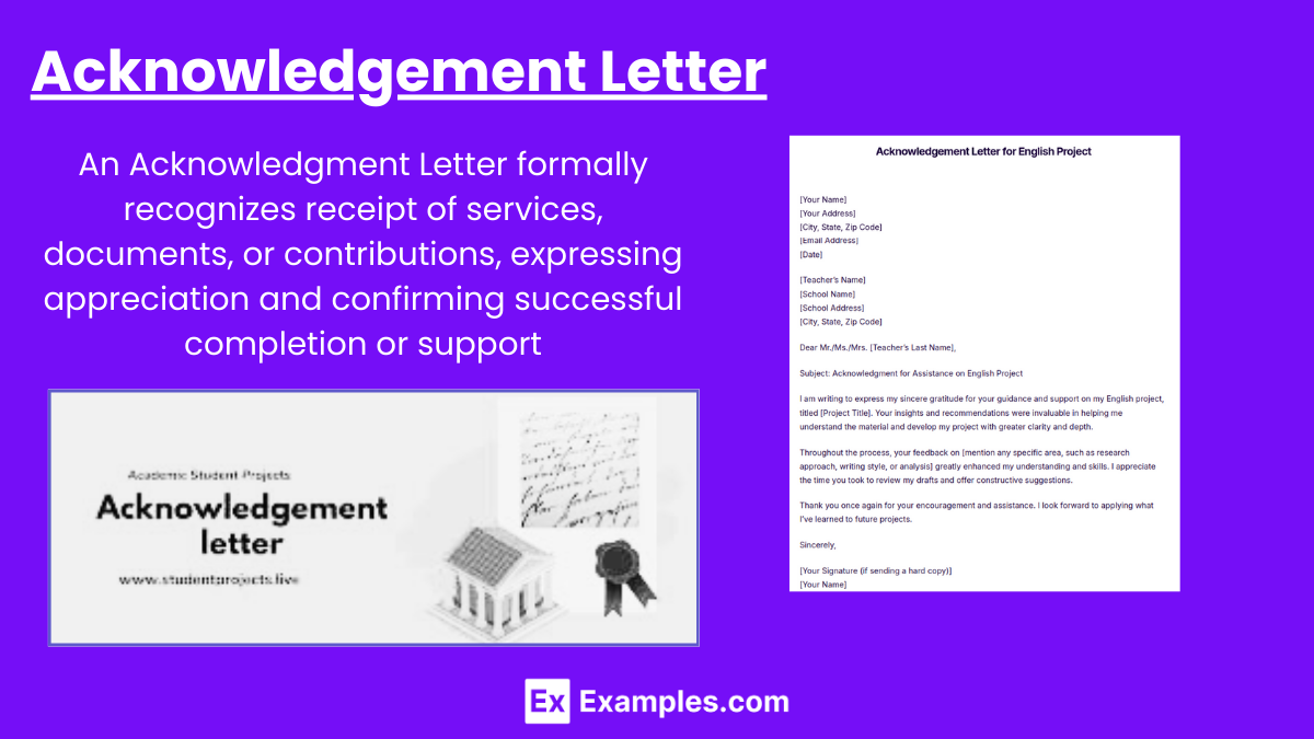 Acknowledgement Letter