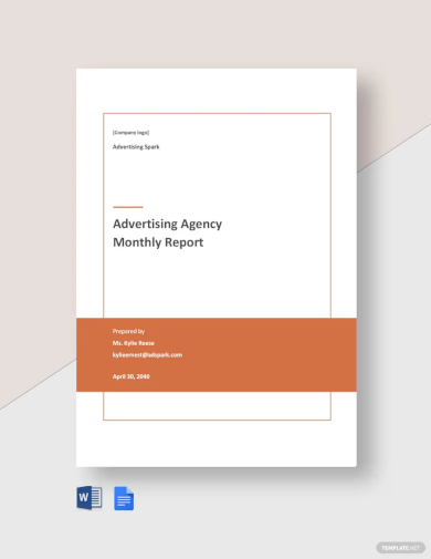 Advertising Agency Monthly Report Template