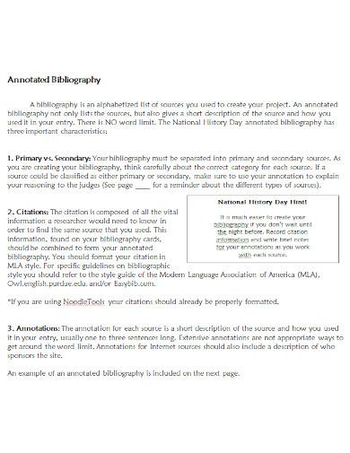 annotated bibliography in doc template