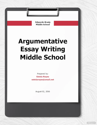 Argumentative Essay Writing Middle School