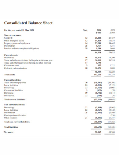 balance sheet report