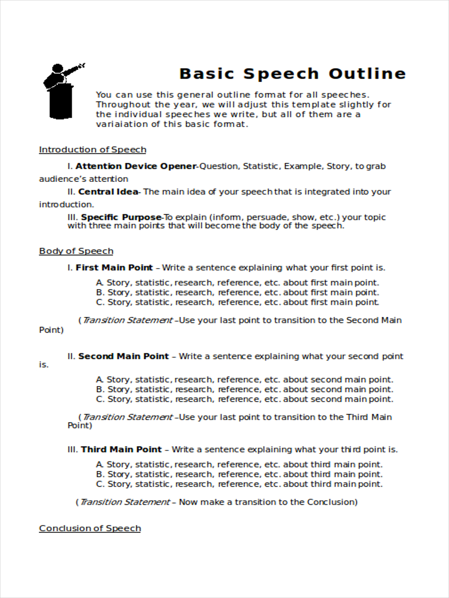 basic speech outline example