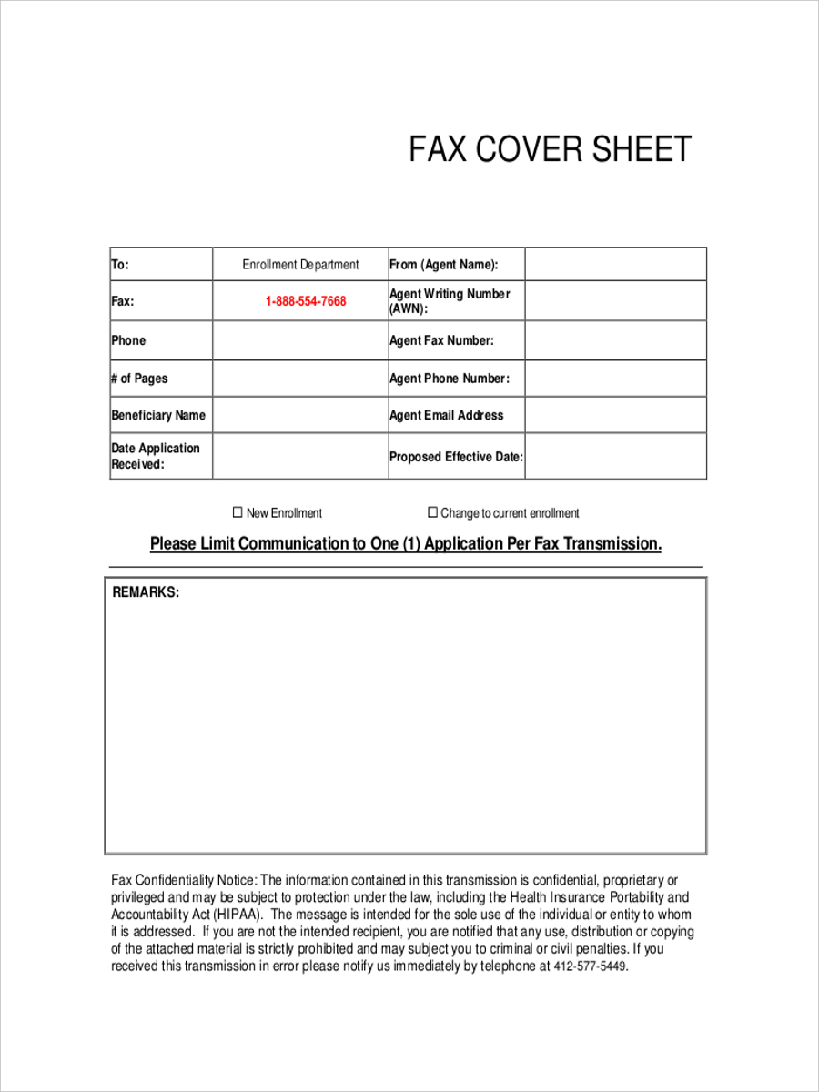 Beneficiary Fax Cover Sheet1