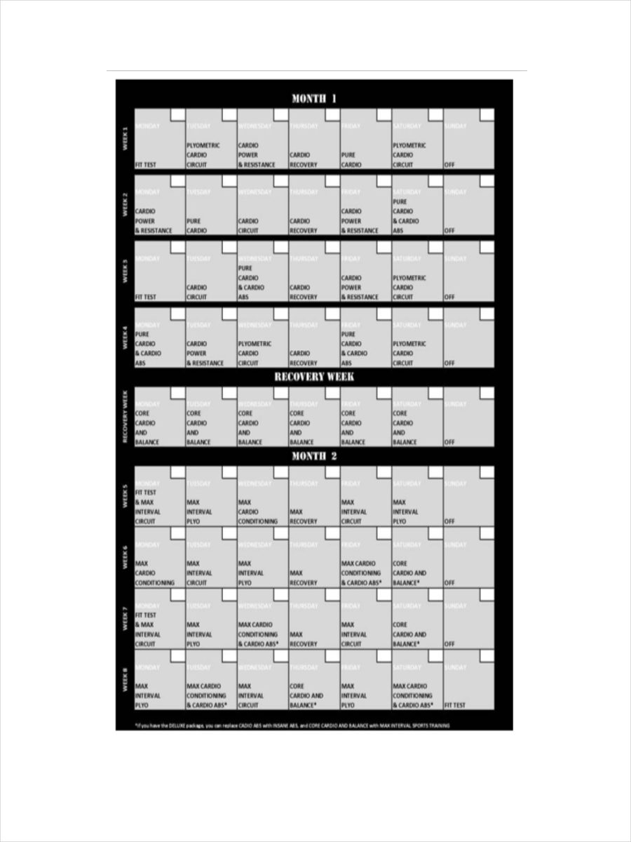 insanity printable calendar pdf
