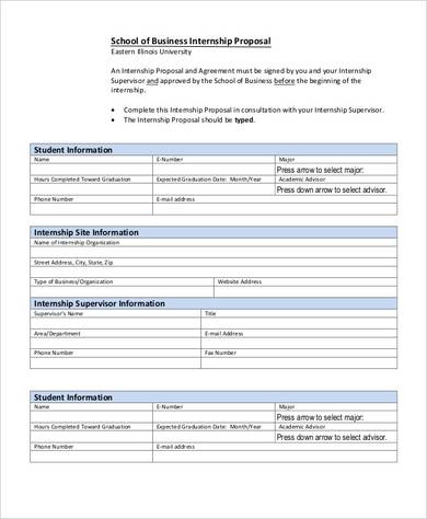 business internship project proposal