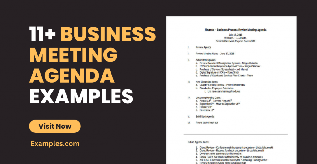 Business Meeting Agenda Examples