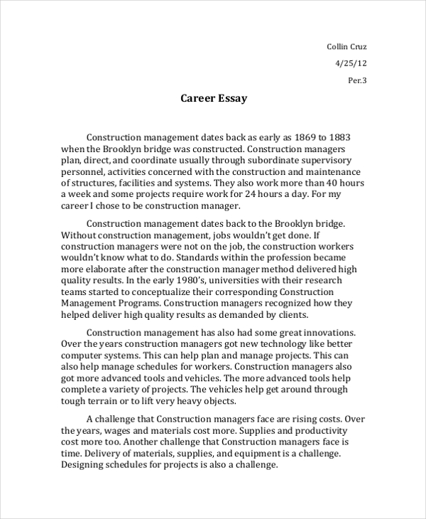 Career Interview Essay