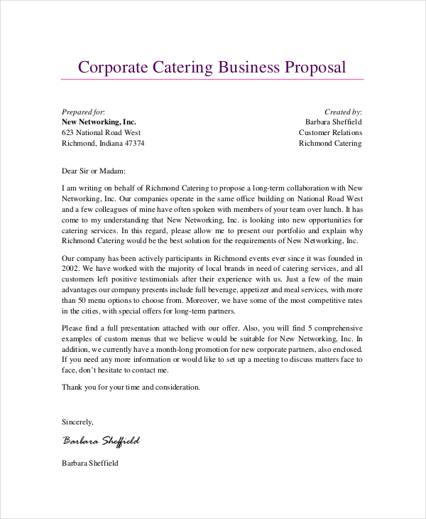 Catering Business Proposal