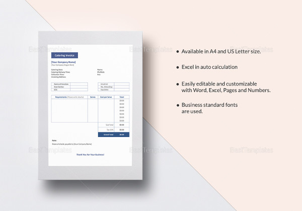 Catering Invoice Template