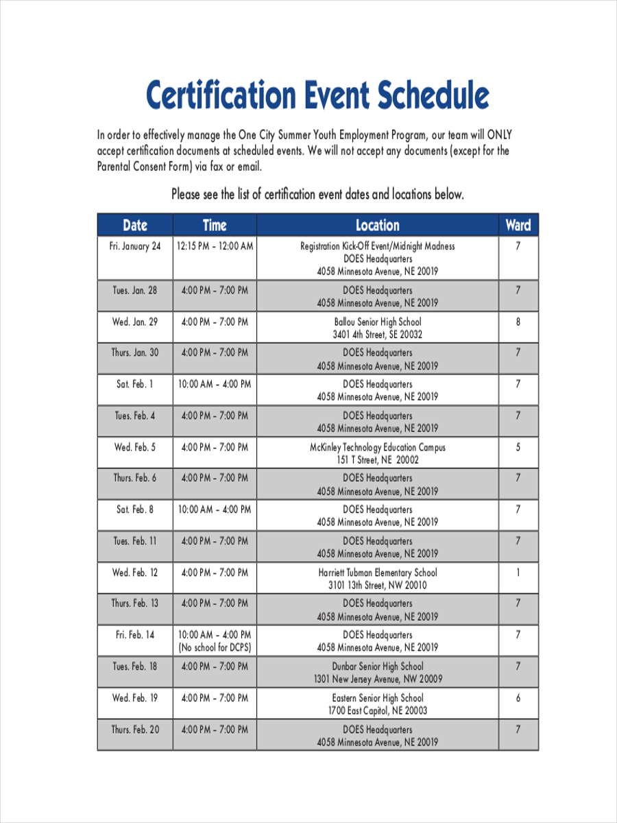 Schedule Of Events Template from images.examples.com