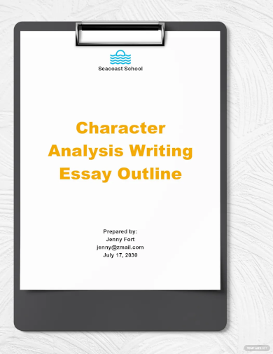 character analysis writing essay outline template1